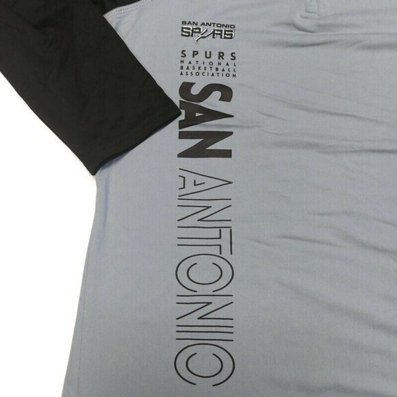NBA San Antonio Spurs Zip It Up 3/4 Sleeve T Womens Size L Black Gray GIII 4 Her - Picture 4 of 6